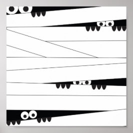 Halloween Peeking Mummy Poster