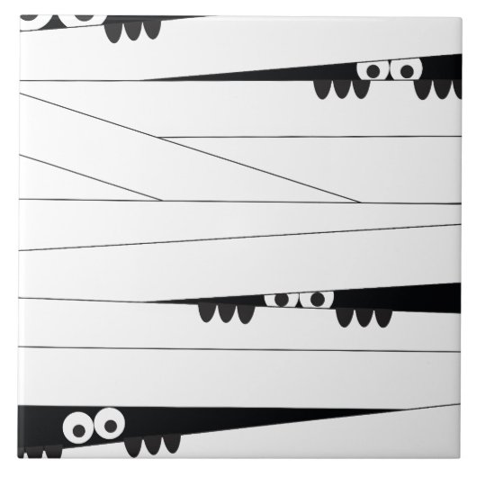 Halloween Peeking Mummy Tegeltje (Voorkant)