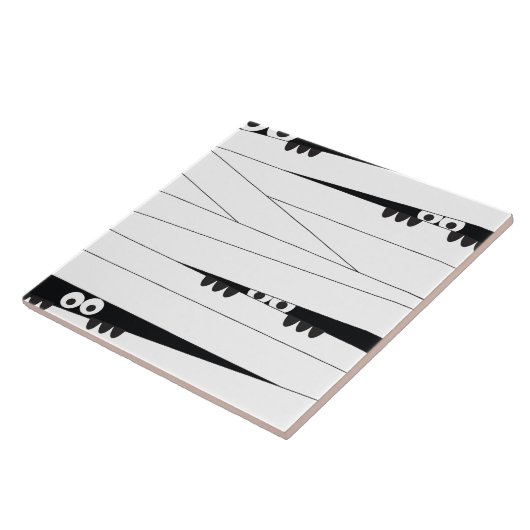 Halloween Peeking Mummy Tegeltje (Zijkant)