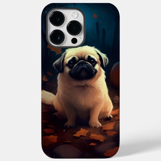 Halloween Pekingese with Pumpkins Scary Case-Mate iPhone Case (Achterkant)