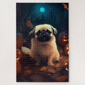 Halloween Pekingese with Pumpkins Scary Legpuzzel (Verticaal)