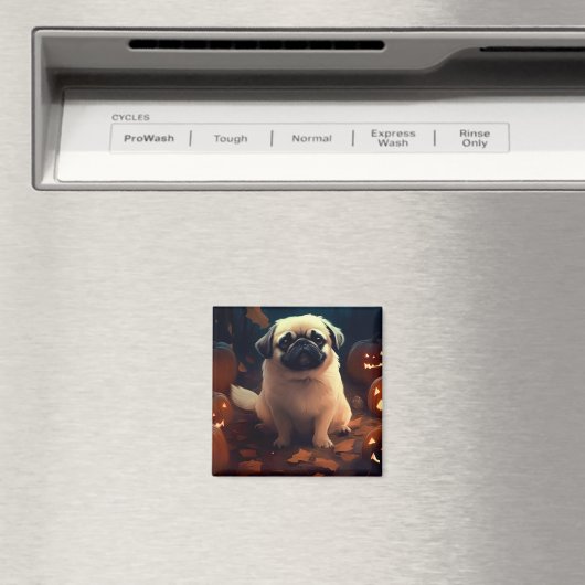 Halloween Pekingese with Pumpkins Scary Magneet (Insitu (Vaatwasser))