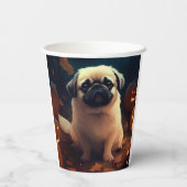 Halloween Pekingese with Pumpkins Scary Papieren Bekers (Achterkant)