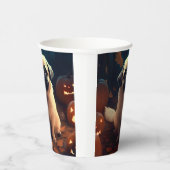 Halloween Pekingese with Pumpkins Scary Papieren Bekers (Rechts)