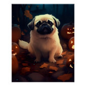 Halloween Pekingese with Pumpkins Scary Perfect Poster (Voorkant)