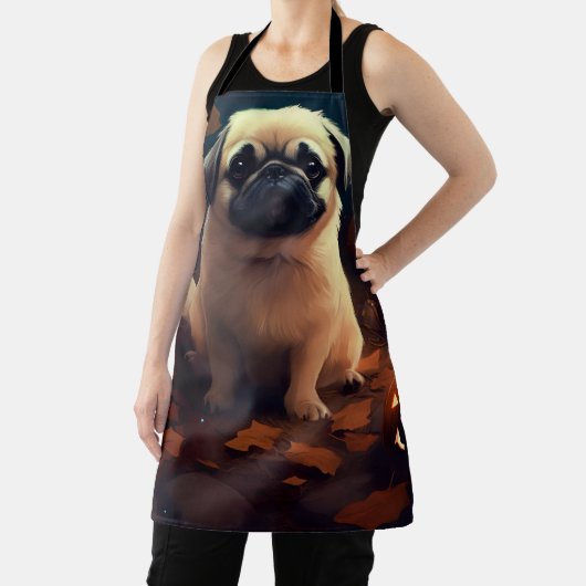 Halloween Pekingese with Pumpkins Scary Schort (Insitu)