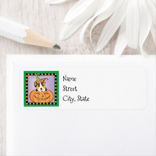 Halloween Pembroke Welsh Corgi Label (Insitu)