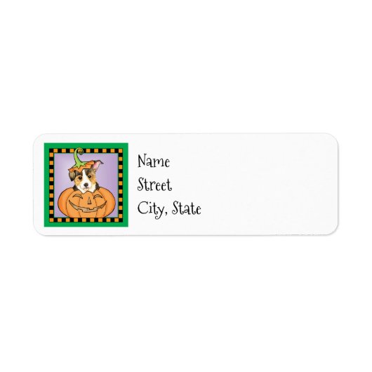 Halloween Pembroke Welsh Corgi Label (Voorkant)