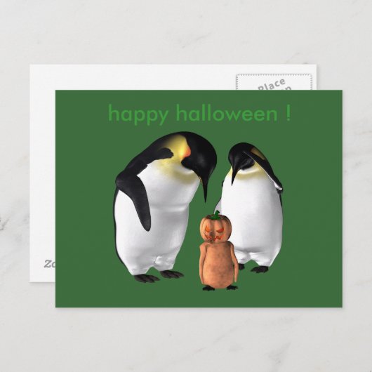 Halloween Penguin Briefkaart (Voorkant / Achterkant)