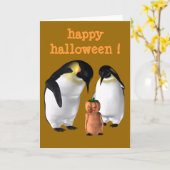 Halloween Penguin Kaart (Gele Bloem)