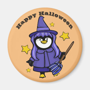 Halloween Penguin Witch Magneet