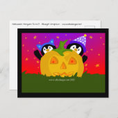 Halloween Penguins Feestdagenkaart (Voorkant / Achterkant)