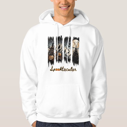 Halloween penseelstreek 4 verticale paneel hoodie (Voorkant)