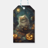 Halloween Persian Kat met pompoenen eng Cadeaulabel (Achterkant)