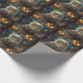 Halloween Persian Kat met pompoenen eng Cadeaupapier (Hoek)