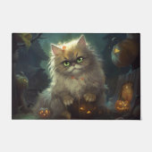 Halloween Persian Kat met pompoenen eng Deurmat (Voorkant)