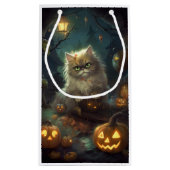 Halloween Persian Kat met pompoenen eng Klein Cadeauzakje (Achterkant)