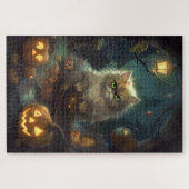 Halloween Persian Kat met pompoenen eng Legpuzzel (Horizontaal)