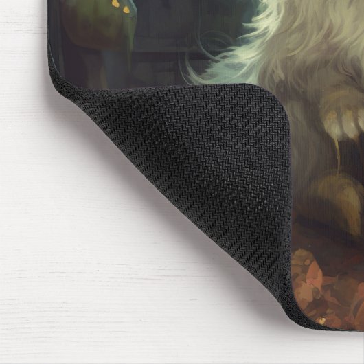 Halloween Persian Kat met pompoenen eng Muismat (Hoek)