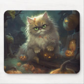 Halloween Persian Kat met pompoenen eng Muismat (Voorkant)