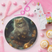 Halloween Persian Kat met pompoenen eng Papieren Bordje (Feest)