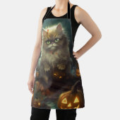 Halloween Persian Kat met pompoenen eng Schort (Insitu)