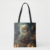 Halloween Persian Kat met pompoenen eng Tote Bag (Voorkant)