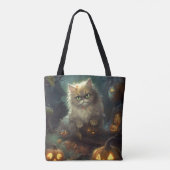 Halloween Persian Kat met pompoenen eng Tote Bag (Achterkant)