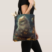 Halloween Persian Kat met pompoenen eng Tote Bag (Dichtbij)