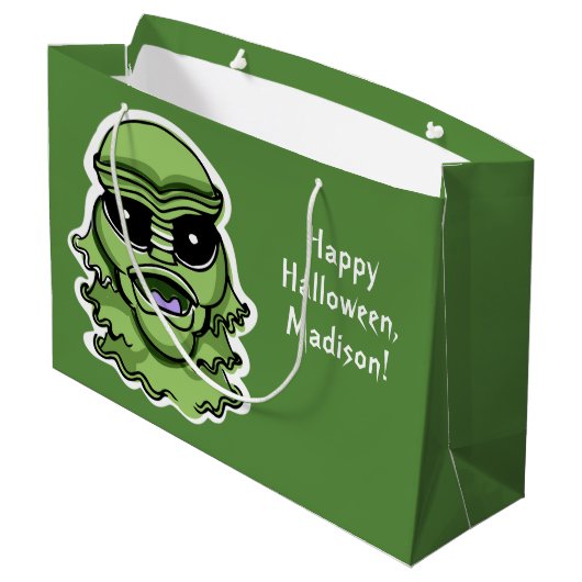 Halloween Personages aangepaste tekst grote gesche Groot Cadeauzakje (Achterkant Gekanteld)