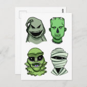 Halloween Personages briefkaart (Voorkant / Achterkant)