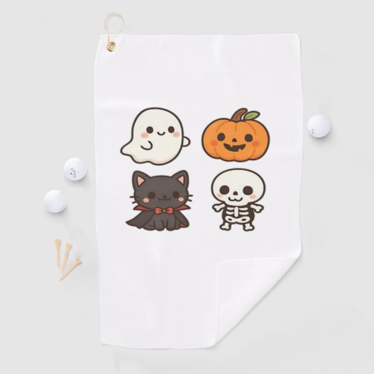 Halloween-personages - Ghost, Pumpkin, Black Cat & Golfhanddoek (Insitu)