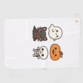 Halloween-personages - Ghost, Pumpkin, Black Cat & Golfhanddoek (Horizontaal)