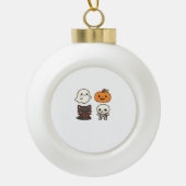 Halloween-personages - Ghost, Pumpkin, Black Cat & Keramische Bal Ornament (Voorkant)