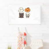 Halloween-personages - Ghost, Pumpkin, Black Cat & Spandoek (Insitu)