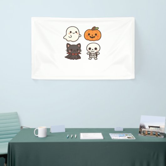 Halloween-personages - Ghost, Pumpkin, Black Cat & Spandoek (Beurs)