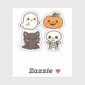 Halloween-personages - Ghost, Pumpkin, Black Cat & Sticker (Vel)