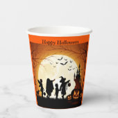 Halloween Personaliseer de Kinder Partij van de Na Papieren Bekers (Achterkant)