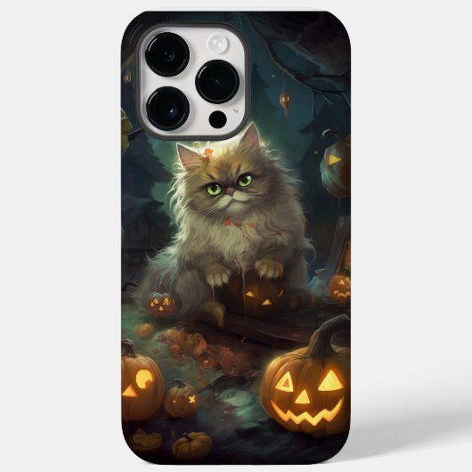Halloween Perzische Kat Met Pompoenen Griezelen Case-Mate iPhone Case (Achterkant)