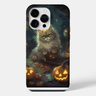 Halloween Perzische Kat Met Pompoenen Griezelen iPhone 14 Pro Max Hoesje