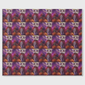 Halloween Perzische Kat Vampier Pompoenen eng Cadeaupapier (Vlak)