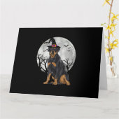Halloween Pet met schuine rottweiler Kaart (Gele Bloem)
