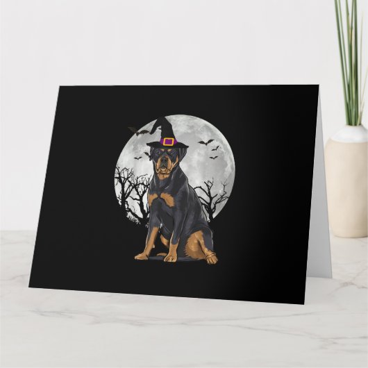 Halloween Pet met schuine rottweiler Kaart (Voorkant)