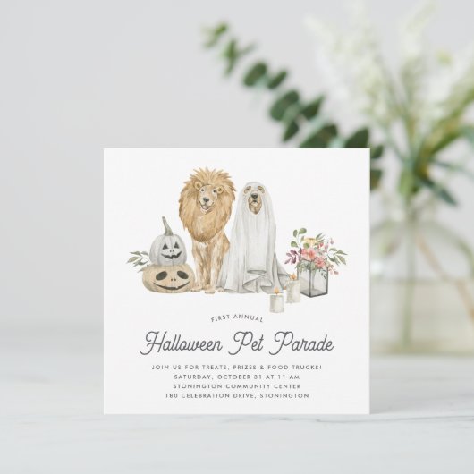 Halloween Pet Parade Kaart (Staand voorkant)