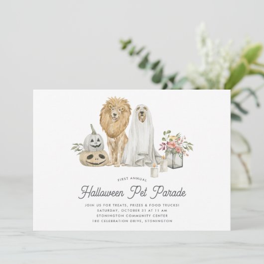 Halloween Pet Parade Kaart (Staand voorkant)