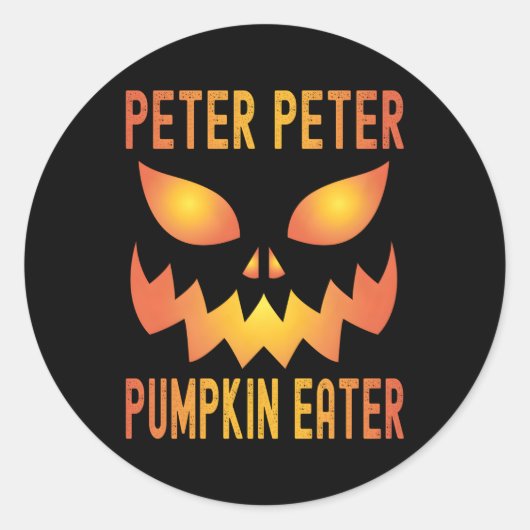 Halloween Peter Pumpkin Eater Ronde Sticker (Voorkant)