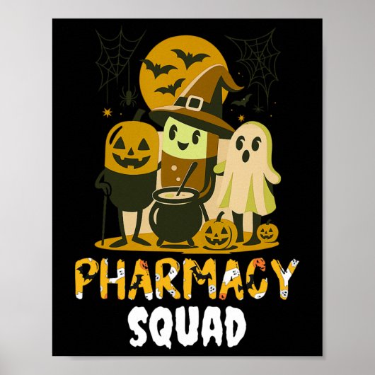 Halloween Pharmacy Squad Pillen Kostuumapotheker Poster (Voorkant)