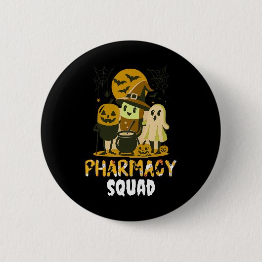Halloween Pharmacy Squad Pillen Kostuumapotheker Ronde Button 5,7 Cm (Voorkant)