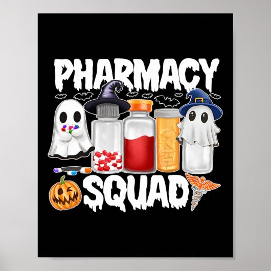 Halloween Pharmacy Squad Pillen Shirten Apotheker  Poster (Voorkant)