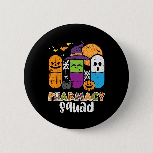 Halloween Pharmacy Squad PIls Kostuumapotheker Ronde Button 5,7 Cm (Voorkant)
